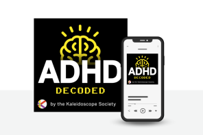 ADHD Decoded Podcast cover. Illustrated yellow brain.